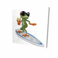 Begin Home Decor 16 x 16 in. Funny Frog Surfing-Print on Canvas 2080-1616-AN25
